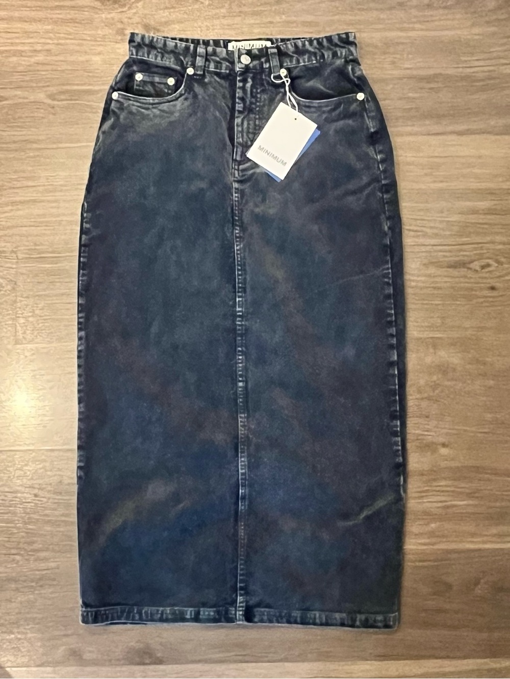 Minimum Dark Blue corduroy Midi Pencil Skirt European size 36
